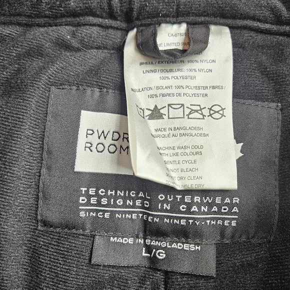 PWDR ROOM Ski Snow Pants Black Size Large